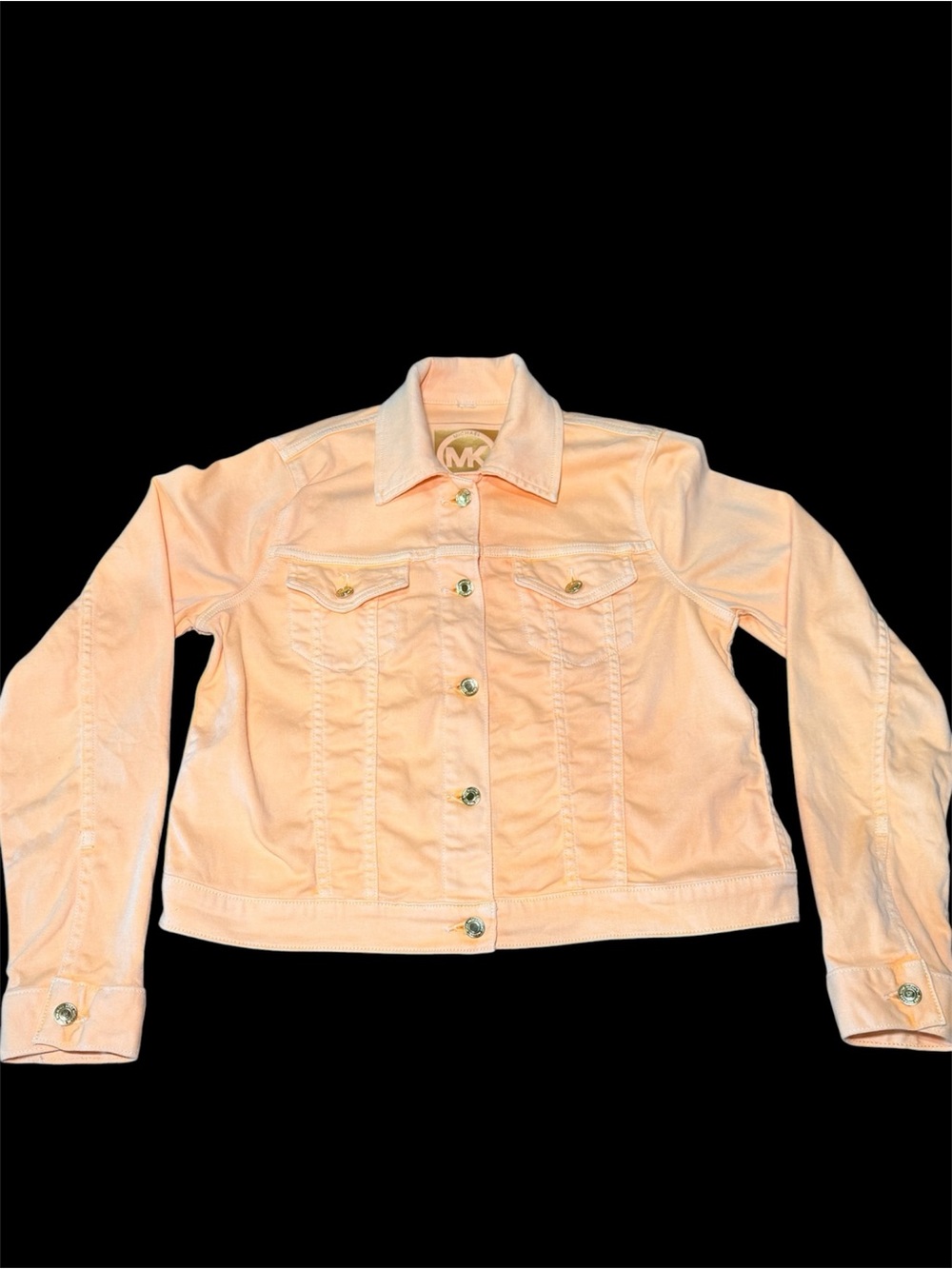 Michael Kors Coral/Peach Jacket with Gold Branded Buttons - Medium